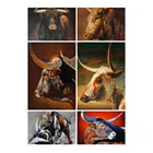 YI Яркие Камни в форме ромбаизображение с круглыми алмазами, сильный бык Бриллиантовая мозаичная фигурка животного Вышивка Изображение Стразы домашний декор