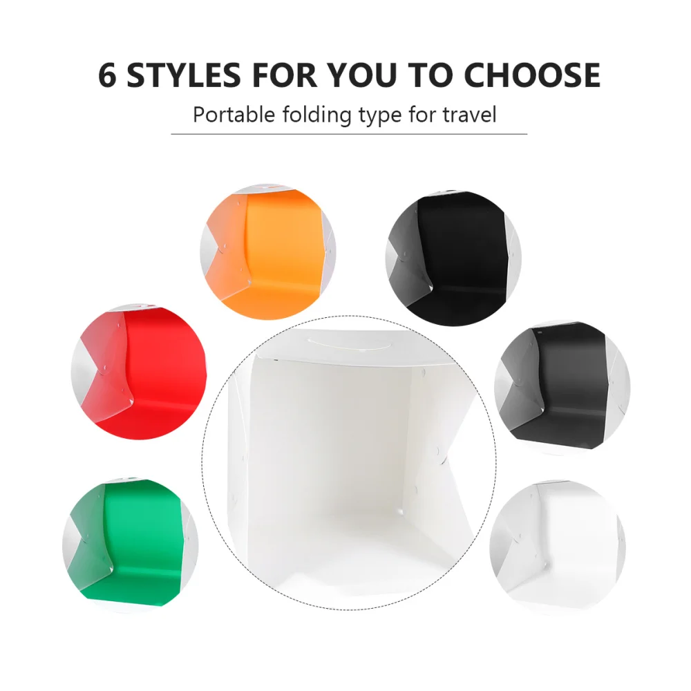 Kopen 40Cm Dual Licht 6 Kleuren Licht Doos Draagbare Vouwen Fotografie Achtergrond Foto Studio Led Verlichting Kubus Tent