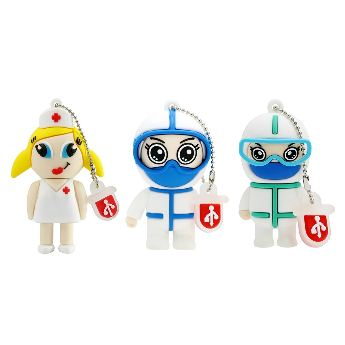 Cartoon Doctor Nurse Pendrive 128G Cle USB 2.0 Flash Memory Pen Drive Stick 16GB 32GB 64G 256G Drives External Storage | Компьютеры и