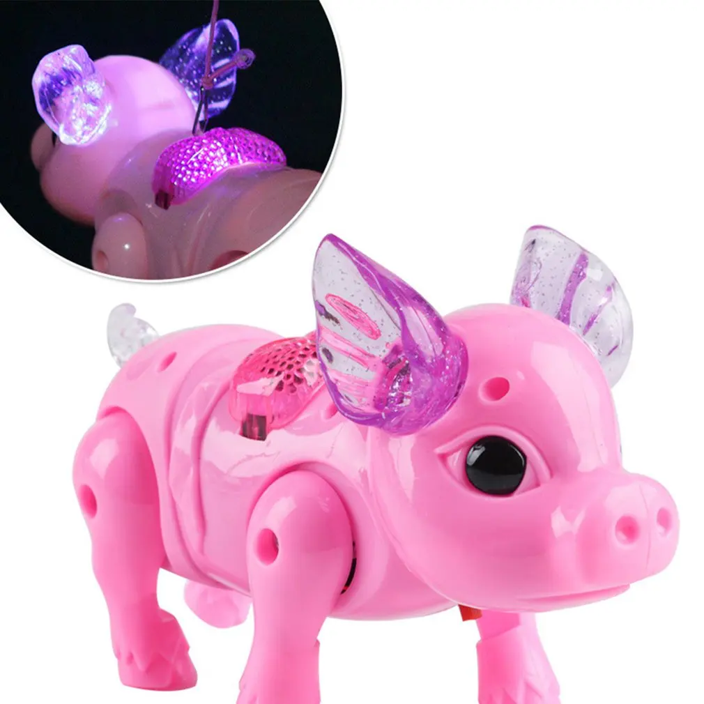 

Электрическая ходячая свинья, игрушка светильник кой, музыка, забавные электронные игрушки для детей, подарок на день рождения, игрушка, све...