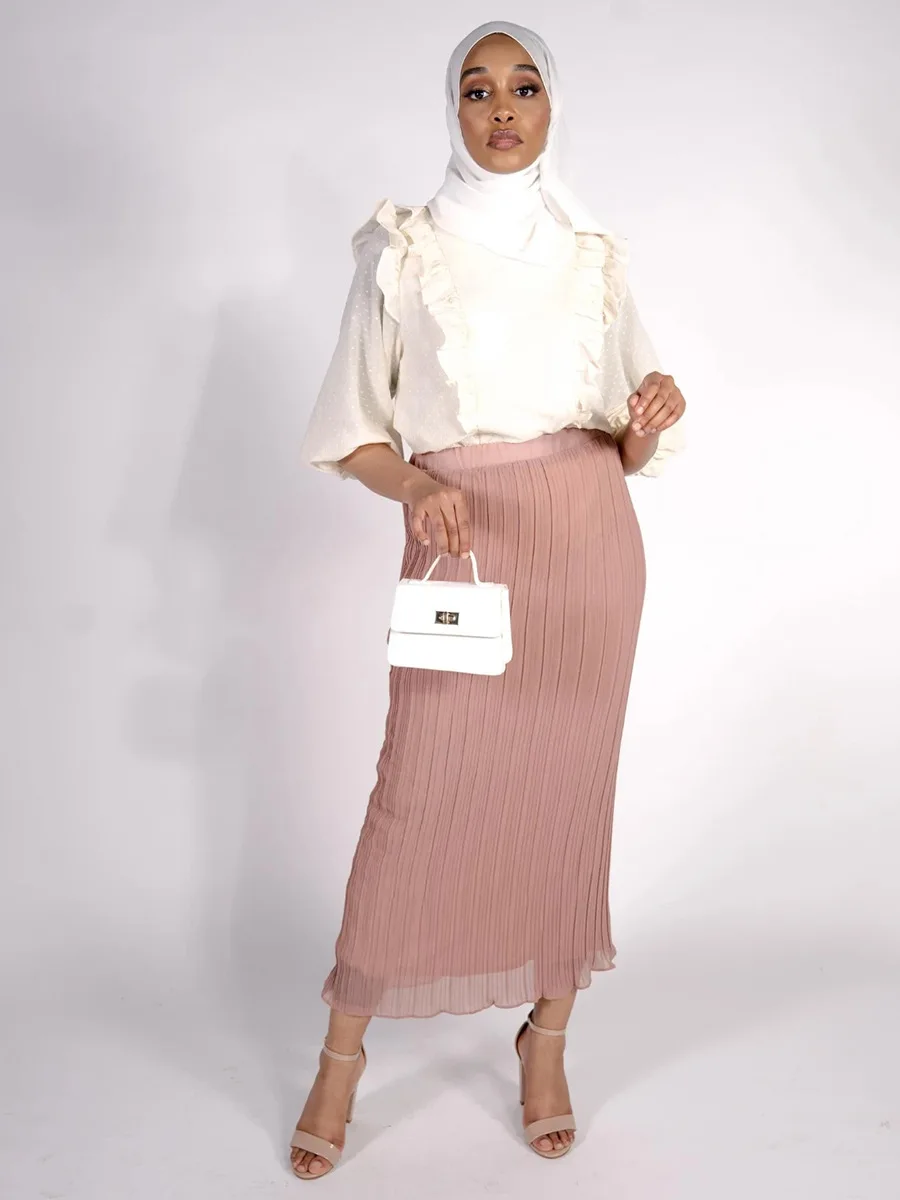 Юбка-карандаш Женская с высокой талией в мусульманском стиле эластичная длинная