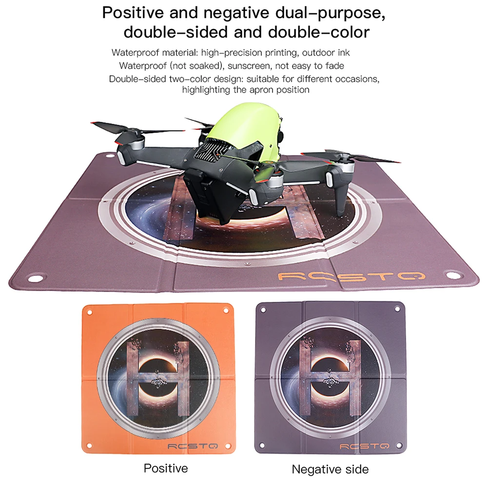 

PU Drone Accessories Fast Foldable Universal 45x45cm Landing Pad Practical Parking Outdoor Double Sided For DJI FPV Combo