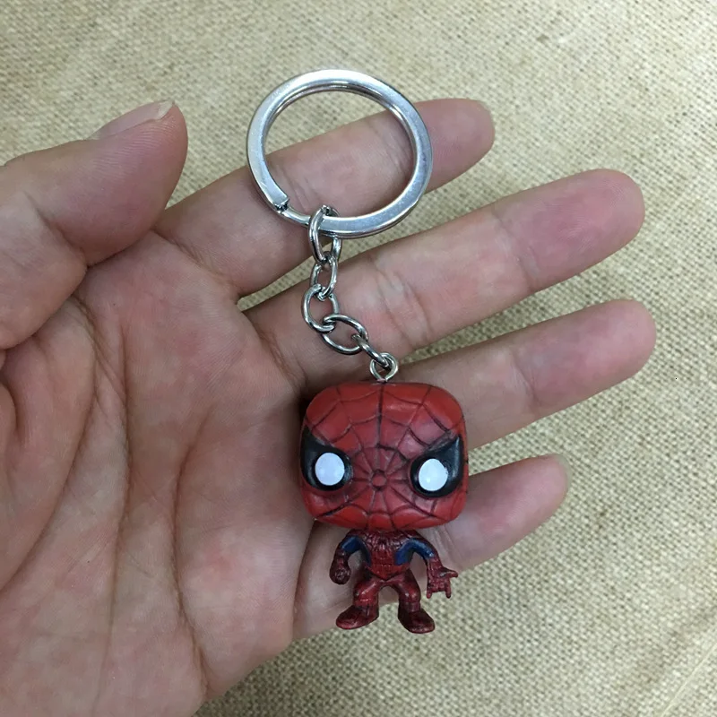 4 шт. в партии, брелки супергероев Marvel Pop, милые брелки 3d, Человек-паук, Халк, брелки для ключей, Дэдпул, Железный человек, брелки для автомобильных ключей, Прямая поставка