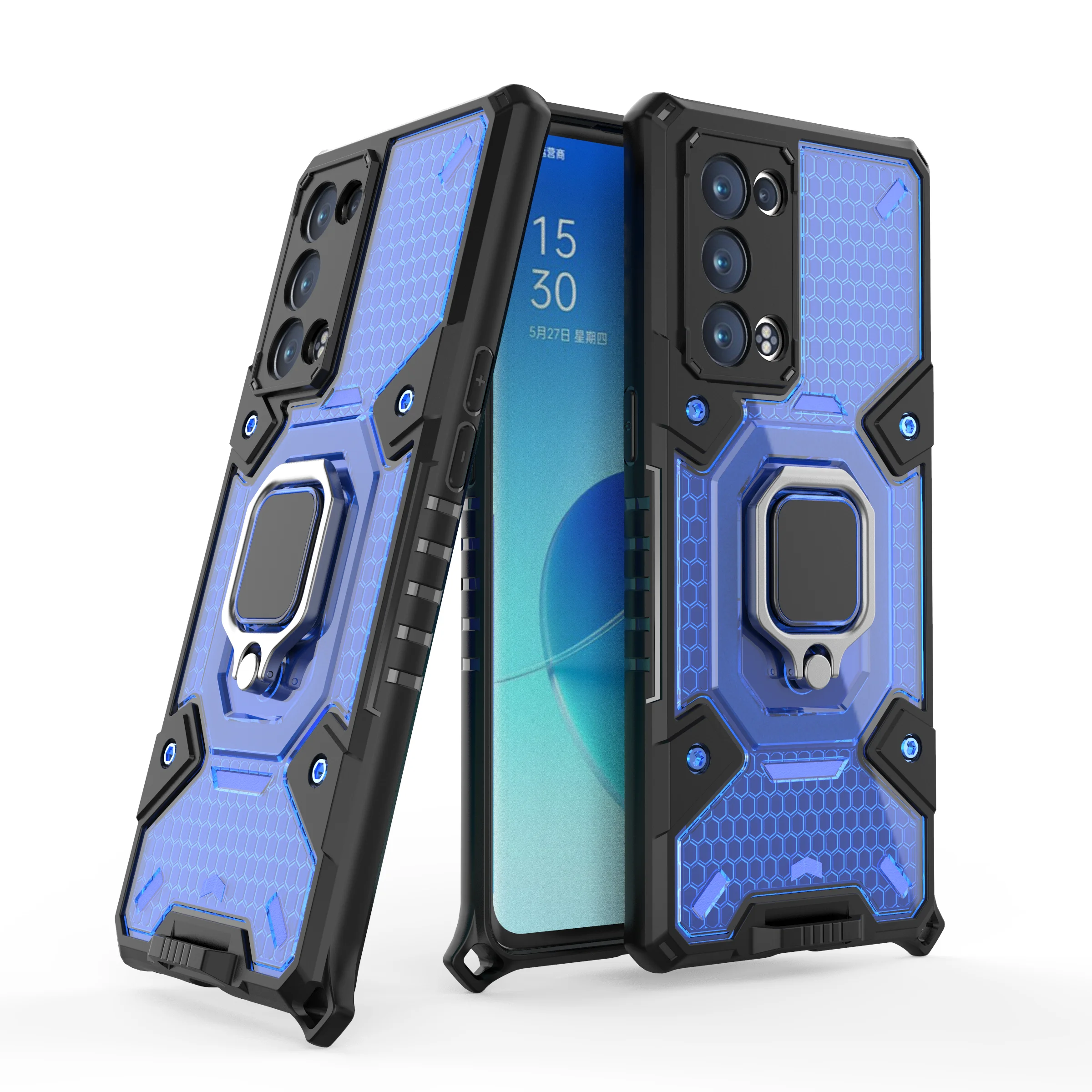

Luxury Armor Anti Fall Ring Holder Bracket Phone Case For OPPO Realme Find GT X3 8 6 Q3 Pro Plus Neo Magnetic Protection Cover