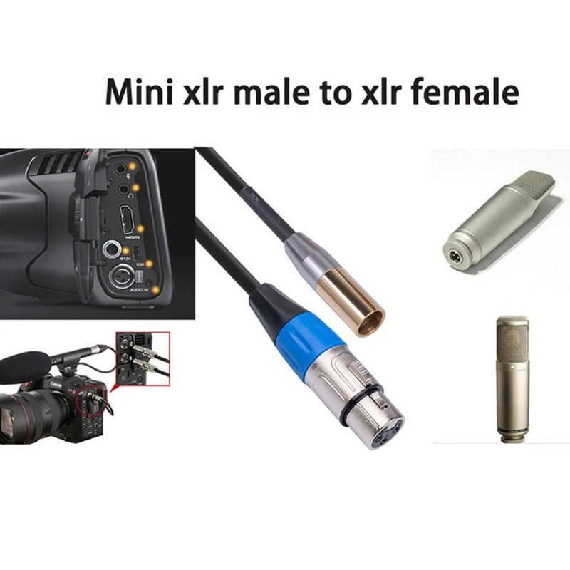 Кабель-переходник REXLIS Mini XLR (штекер)/XLR (гнездо) 3-контактный видеокабель XLR/XLR