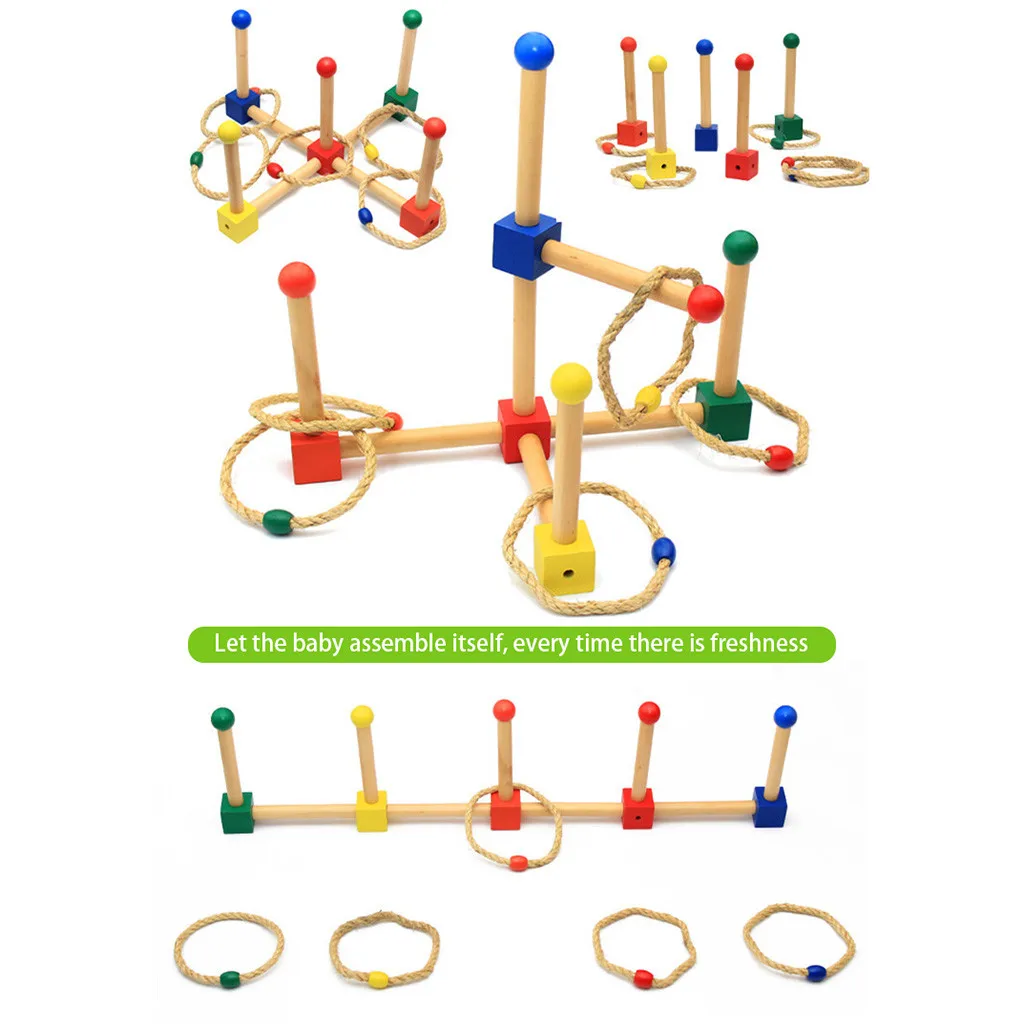 

Outdoor Ring Toss Game by Roars for Adults and Families Tossing, Wood and Rope Educational Outdoor Toy New High Quality baby toy