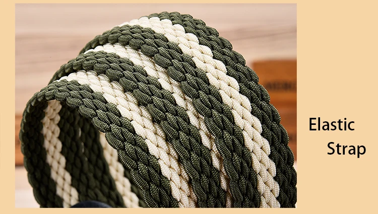 Fashion Casual Stretch Woven Belt With Leather Tip Top Elastic Belts For Men Jeans Mixed Color Braided Strap Zinc Alloy Buckle