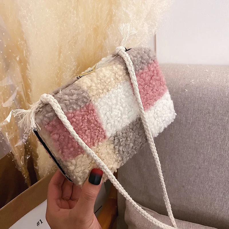 Осенне-зимняя пушистая Маленькая женская сумка новинка 2021 корейская модная