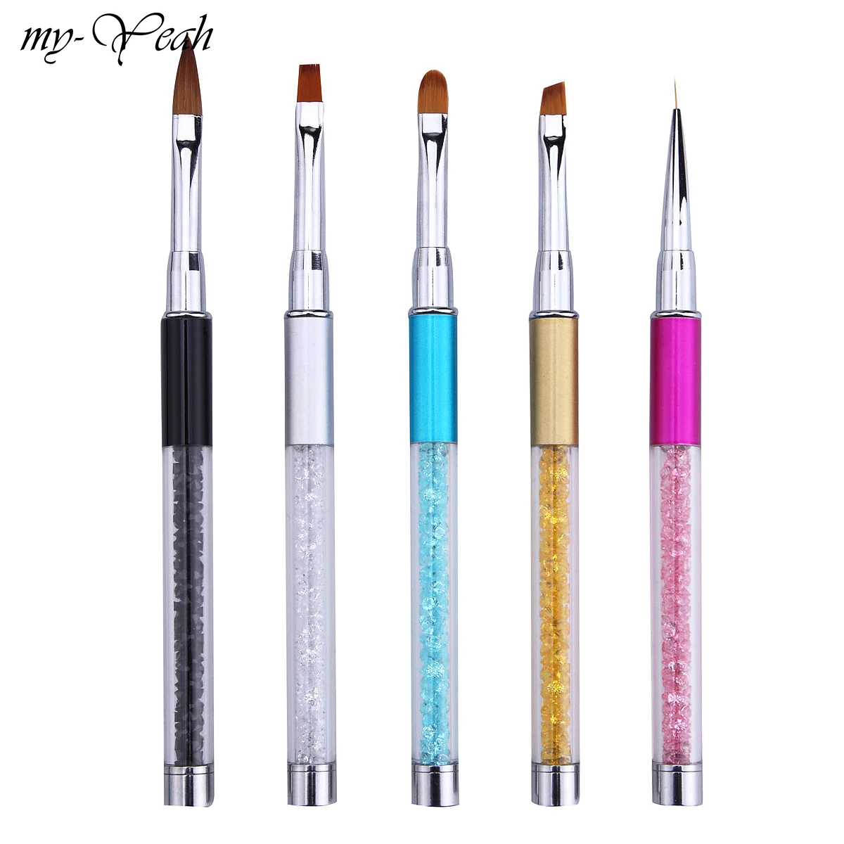 Nail Art Rhinestone Acrylic Handle Carving Nails UV Gel Painting Brush Lines Liner DIY Design Drawing Pen Manicure Tool Home | Красота и