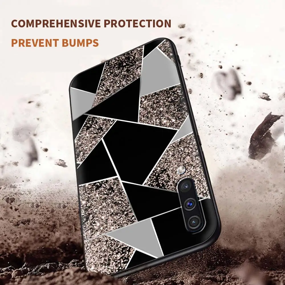 

Phone Case for Samsung A50 A51 A70 A71 A21s Cover For Galaxy A10 A20e A30 A40 A20s A10s Soft Capas Fashion Plaid Marble