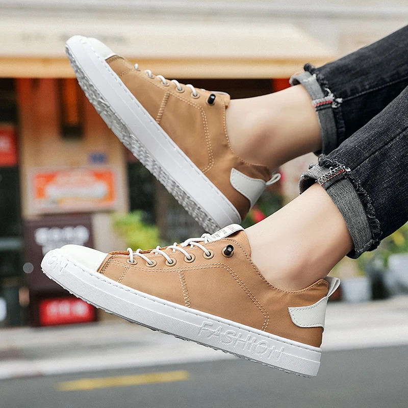 

Men Shoes fashion Canvas Loafers Breathable Autumn lace up comfortable Casual Shoes Outdoor Men Sneakers shoes