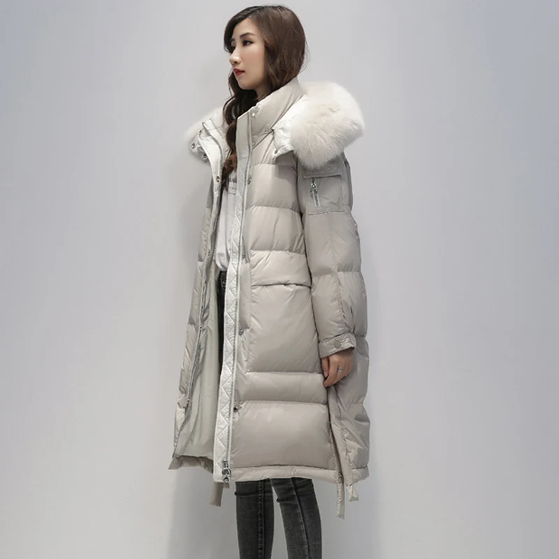 Утолщенный длинный пуховик для женщин зимняя женская куртка с капюшоном и