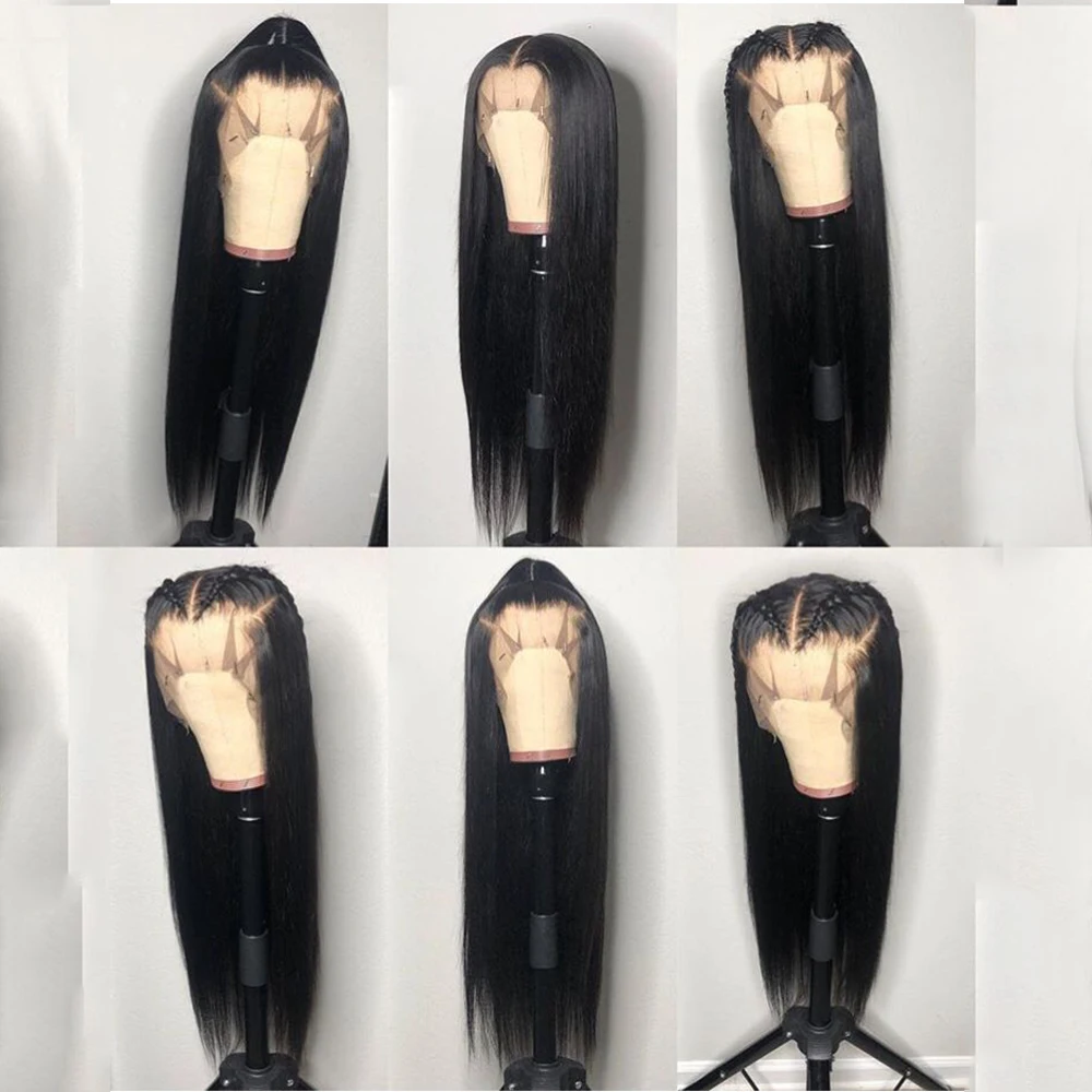 Парики Abijale из человеческих волос на полной сетке бразильские Прямые бесклеевые