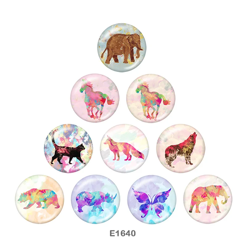 Круглые стеклянные бусины для создания наклейки на холодильник брелок медальон с ароматом кнопки ювелирные изделия 10 шт./компл. E1640