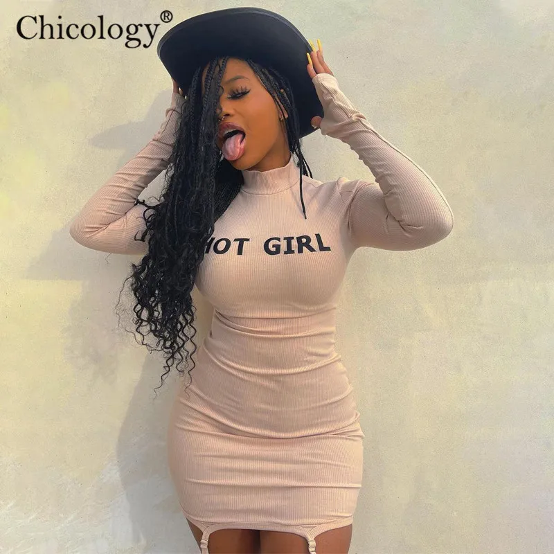 Женское облегающее мини-платье с длинным рукавом Chicology вечерние Клубные наряды