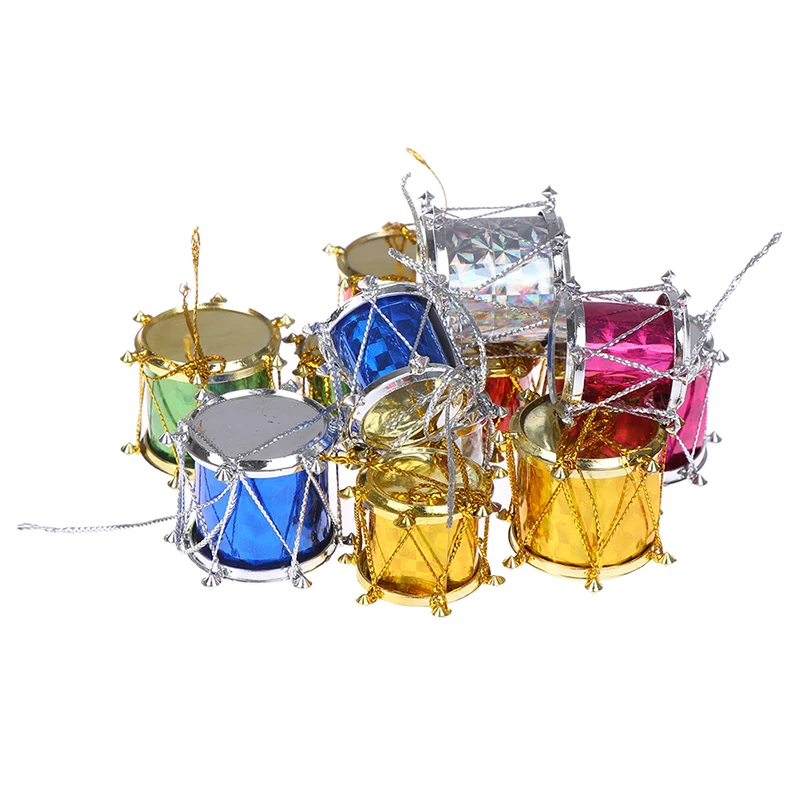 

12pcs Colorful Mini Small Drum Christmas Ornament Christmas Tree Decoration