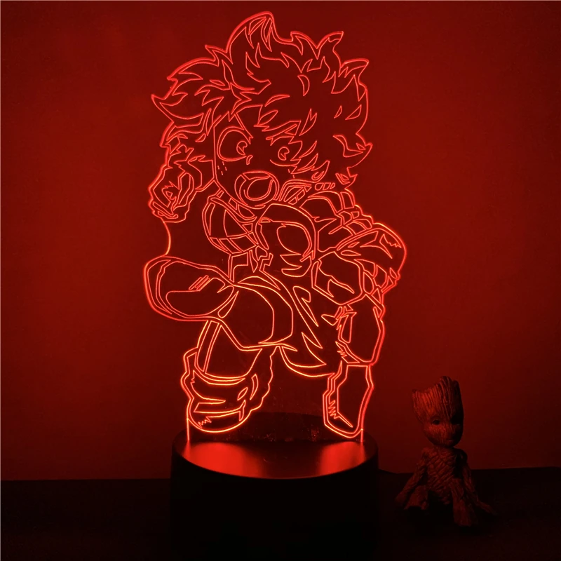 Светодиодный ночник с 3D рисунком героев моя геройская Академия мидория изюку