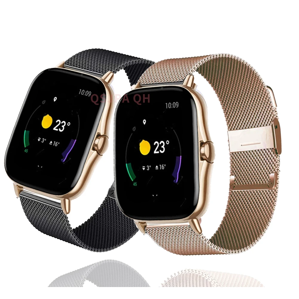 

Ремешок для часов Huami Xiaomi Amazfit GTS 2 Bip S GTR, сменный стальной металлический браслет для умных часов, со штифтами, аксессуары, 20 мм