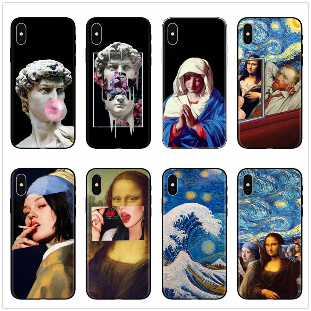 Мягкий чехол для телефона с изображением Моны Лизы и пятен родов венерины iPhone X SE 5