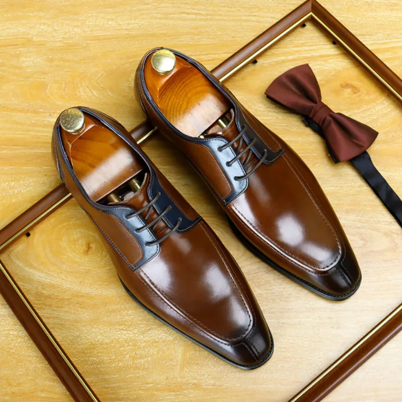 Броги мужские из натуральной коровьей кожи деловые свадебные банкетные туфли