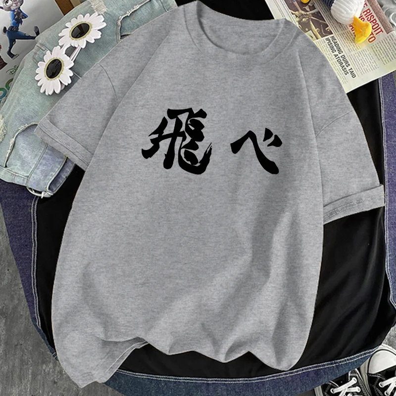 

Футболка Haikyuu мужская оверсайз в стиле аниме, повседневный Мягкий Топ с круглым вырезом и коротким рукавом, лето 2022