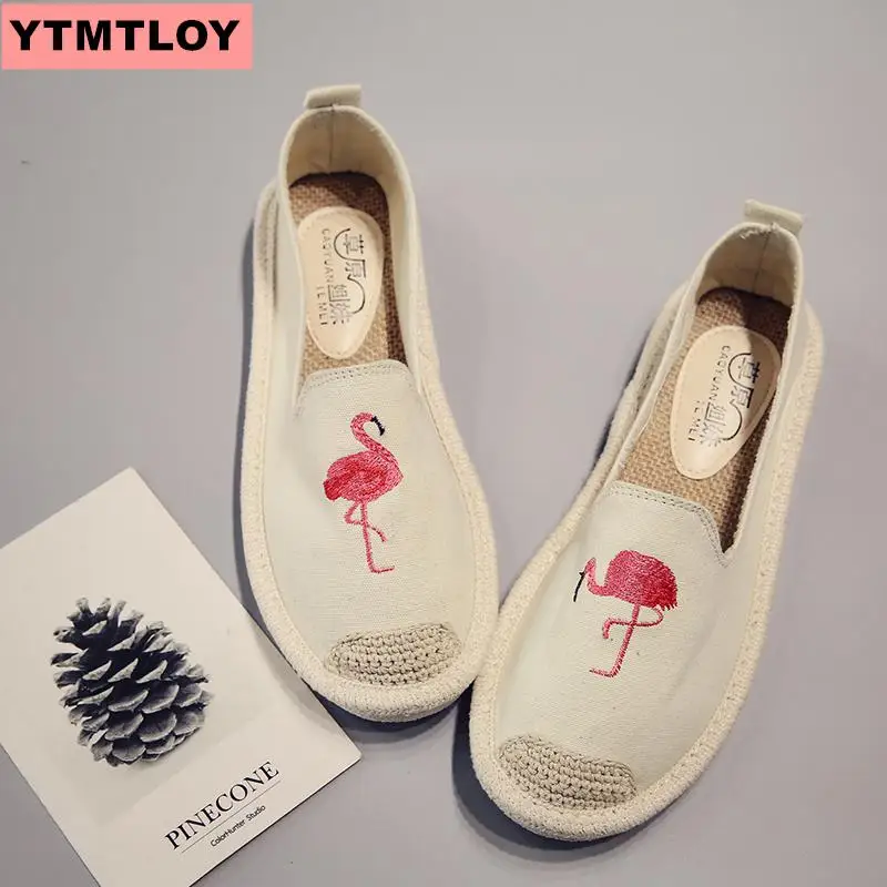 2019 Новый закругленные туфли на плоской подошве соломенная обувь в рыбацком стиле