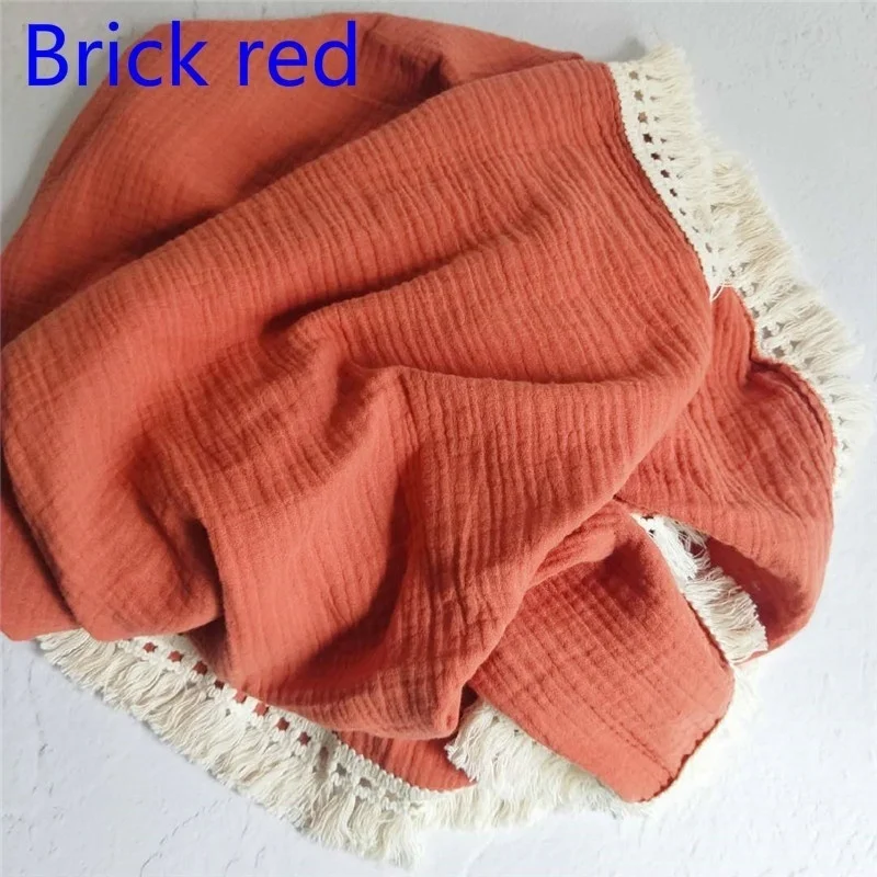 

Muslin Baby Blankets Newborn Swaddle Wrap Blanket Tassel Cotton Baby Receiving Blanket Infant Sleeping Quilt Bed Cover