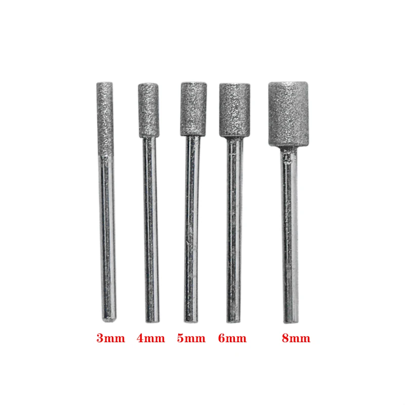Цилиндрические алмазные шлифовальные головки 5 шт./компл. 3-8 мм инструменты для