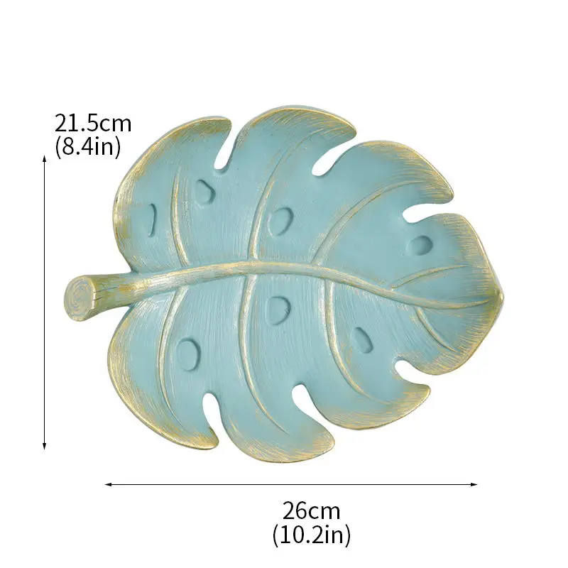 

Home Decoration Accessories Nordic Simple Household Leaf Storage Tray Plate Modern Art Resin Snack Tray Ornament Room Decor