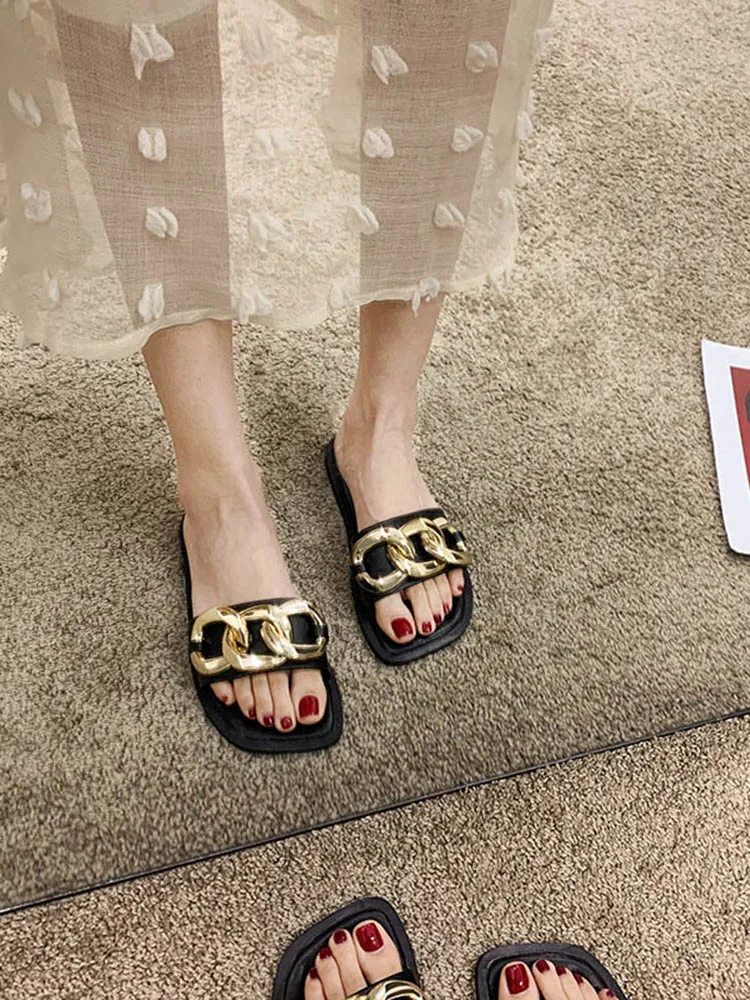 

Slippers Women Summer Shoes Pantofle Luxury Slides Rubber 2021 Designer Flat Rome Basic PU Flat Shoes Female Woman's Slippers Sl