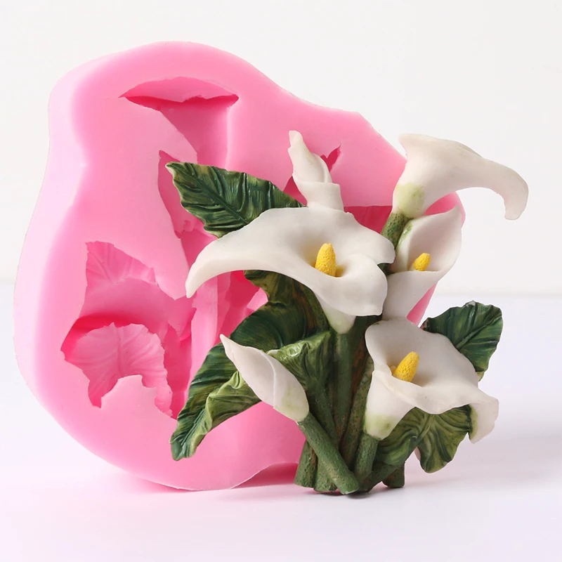 Формы для помадки в форме каллы Силикагель 3D силиконовая форма сделай сам