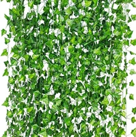 10152436pc artificial leaf garland plant vine foliage hanging plants home decor plastic vine plant rattan string wall decor
