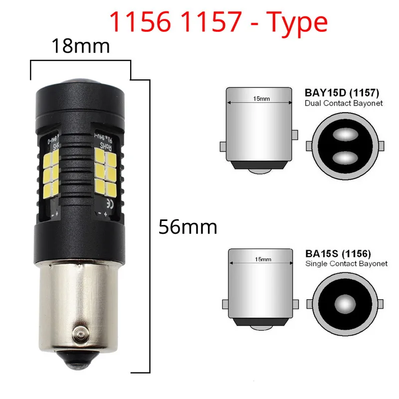 1156 BA15S 1156 BA15S 1157 BAY15D H4 H7 H8 9005 9006 P21 5 Вт автомобильный светильник сигнала поворота обратный лампы R5W 3030 12V 24V Авто лампы тормоза светильник s - Испускаемый цвет: 1156 BA15S