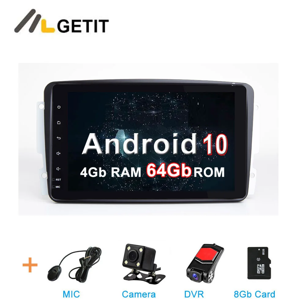 4G CAMERA-DVR-SD DSP " ips Android 10 Автомобильный мультимедийный Радио Стерео gps для Mercedes Benz CLK W209 W203 W463 W208 Viano/W639/Vito Wifi BT - Цвет: 4G CAMERA-DVR-SD