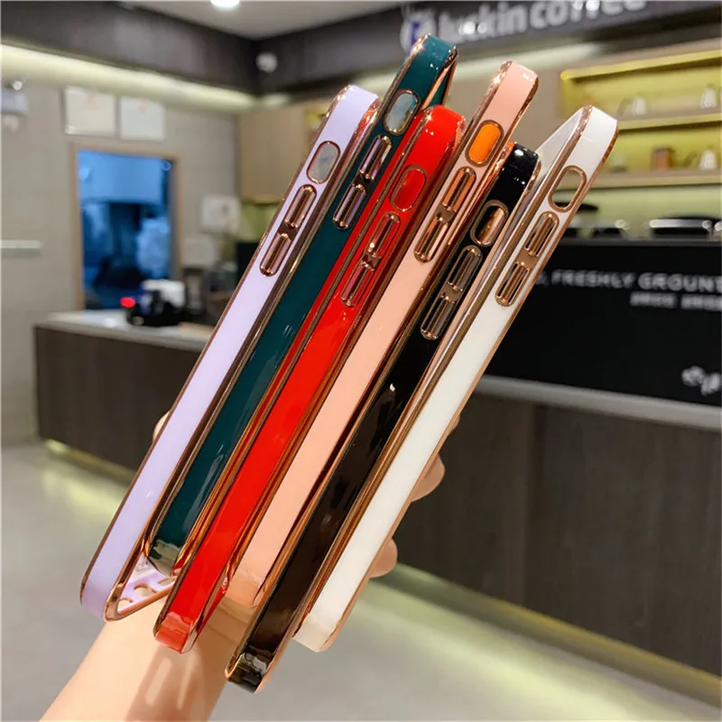 

Electroplate TPU Soft Phone Case For iPhone 7 8 Plus 2020 SE X XR XS Max 11 11Pro Max 12 12Pro Max Pro Mini Case Shell Cover Bag