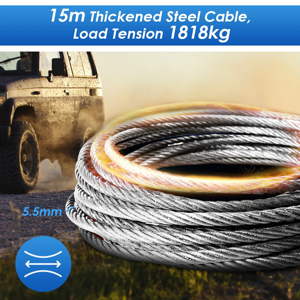 12V электрический комплект для лебедки 4000lb 1.2kw 1.6HP Автомобильный Кабель Сталь лебедка ATV грузовик с прицепом