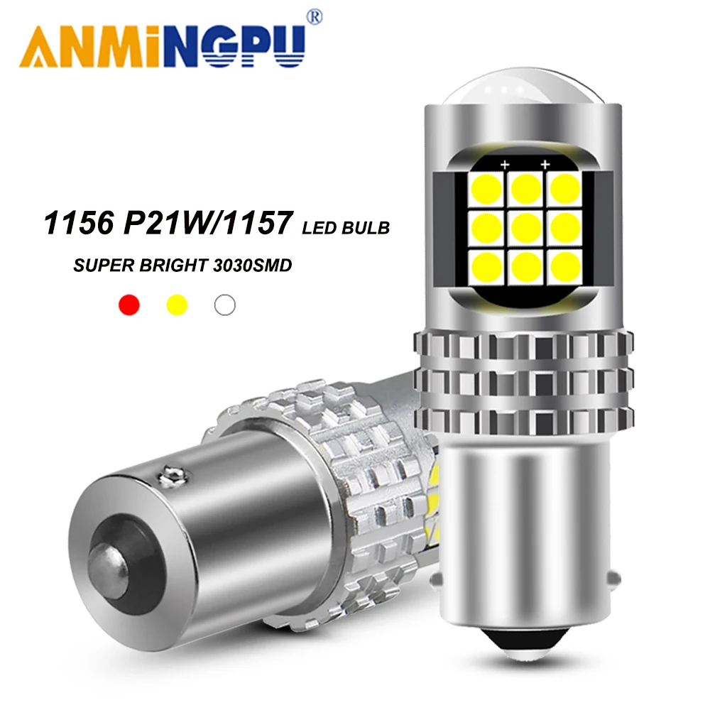 

ANMINGPU 1x Signal Lamp 1156 BA15S P21W Led Bulb PY21W BAU15S 1157 Led P21/5W BAY15D 3030SMD Reversing lights Turn Signal Light