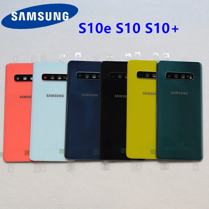 Стеклянная задняя крышка для батареи S10 для samsung Galaxy S10 Plus G973 G973F G975 S10e G970 Крышка корпуса задней двери наклейка
