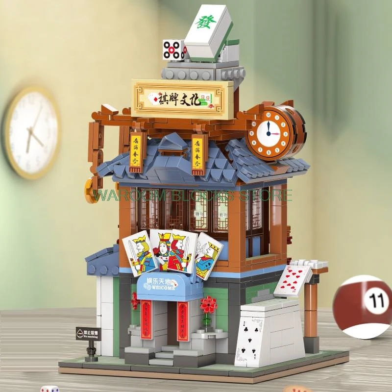 City Series Street View Modern Ancient Japanese Architecture Sushi House Assembled Building Blocks Bricks Girls Boy Children Toy | Игрушки и