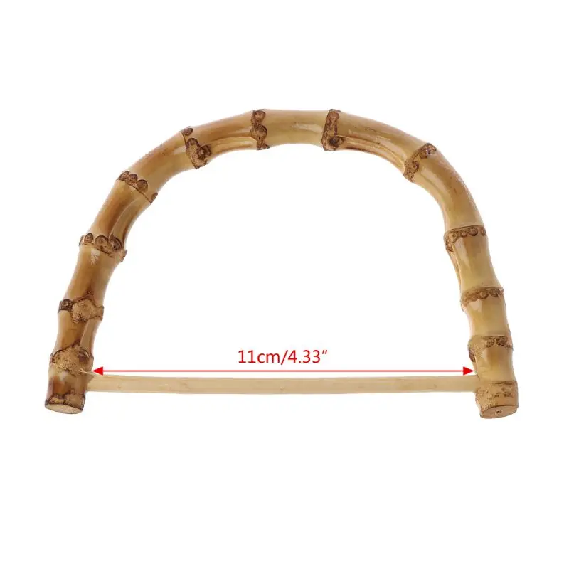 

1Pc D shape Bamboo Handle for Handmade Handbag DIY Tote Purse Frame Making Bag Hanger 11cm