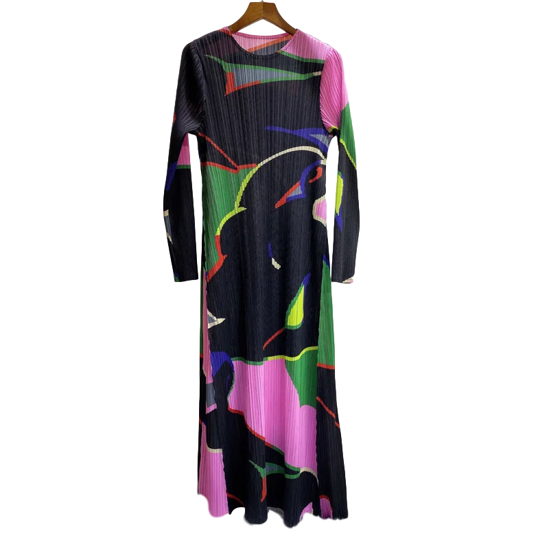 LANMREM 2020 Новое плиссированное платье Famale высококачественное Платье с принтом