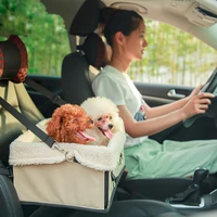 portable safety small pet dog car seat carrier foldable multifunction puppy dog travel bed for car washable warm booster