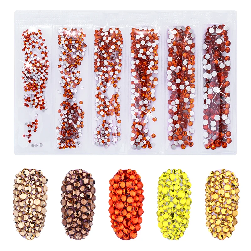 Стразы смешанные круглые для ногтей 26 цветов 6 размеров|Стразы| |