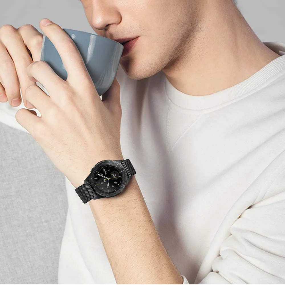 Миланский ремешок для часов 20 мм 22 мм для samsung Galaxy Watch 42 мм 46 мм Active 2 40 мм 44 мм быстросъемный сетчатый ремешок из нержавеющей стали