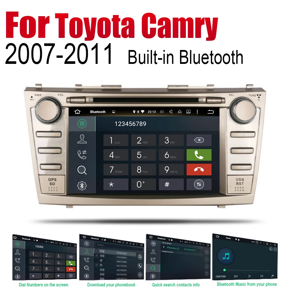 Автомобильный DVD GPS навигатор на Android для Toyota Camry 2007 2008 2009 2010 проигрыватель с