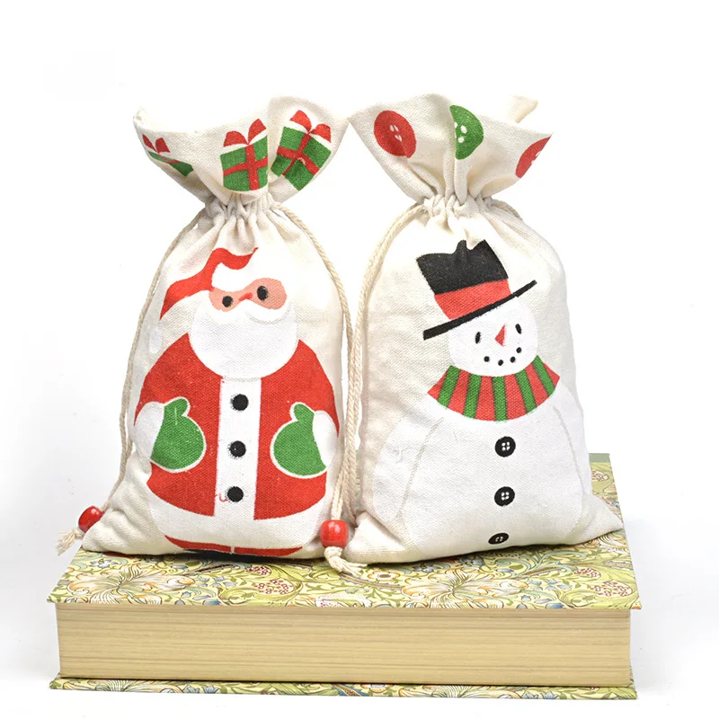 10 шт. рождественские подарочные пакеты с изображением снеговика Санта-Клауса