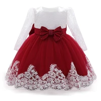 newborn big bow birthday baptism photograph dress for baby girl clothes dress long sleeve princess dresses party ball gown