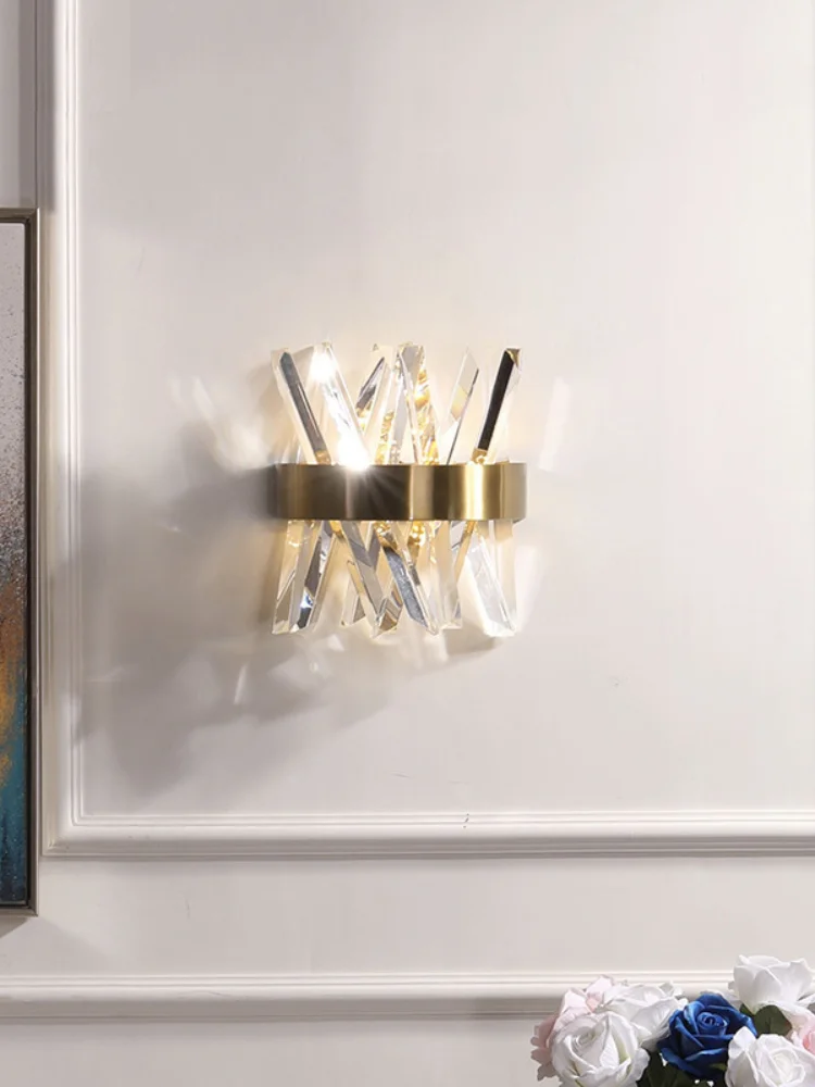 

Lampara de iluminacion de noche para dormitorio moderna, decoracion de pared de cristal, Simple, sala de estar, aplique de