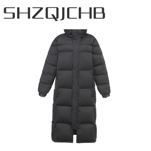

Мужская зимняя пуховая куртка SHZQ, Мужская одежда, корейская мода 2021, длинное пальто на утином пуху, мужская куртка, пуховая парка, пальто, муж...