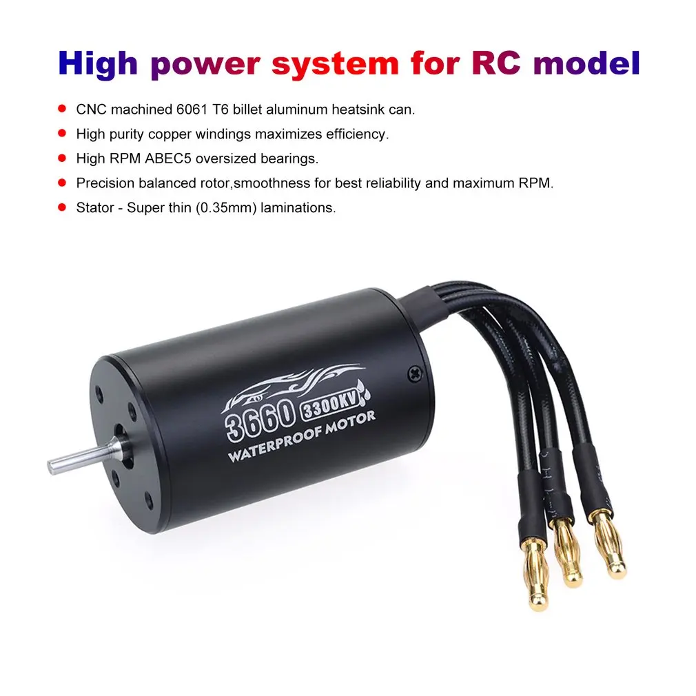 Новый 3650 2300/3100/3900KV/3660 2600/333800KV мотор с 60A ESC комплект водонепроницаемый бесщеточный